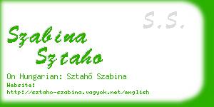szabina sztaho business card