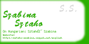 szabina sztaho business card